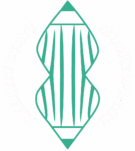 Logo der Website-kreativstattmuskelprotz.com. Zeigt eine Muskelfaser als Stift geformt. Die Stiftspitze ist jeweils oben und unten von der Muskelfaser zu sehen.