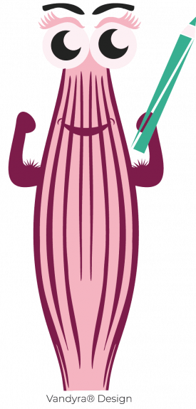 Muscle disease – muscle mascot Herkuline holding a pen